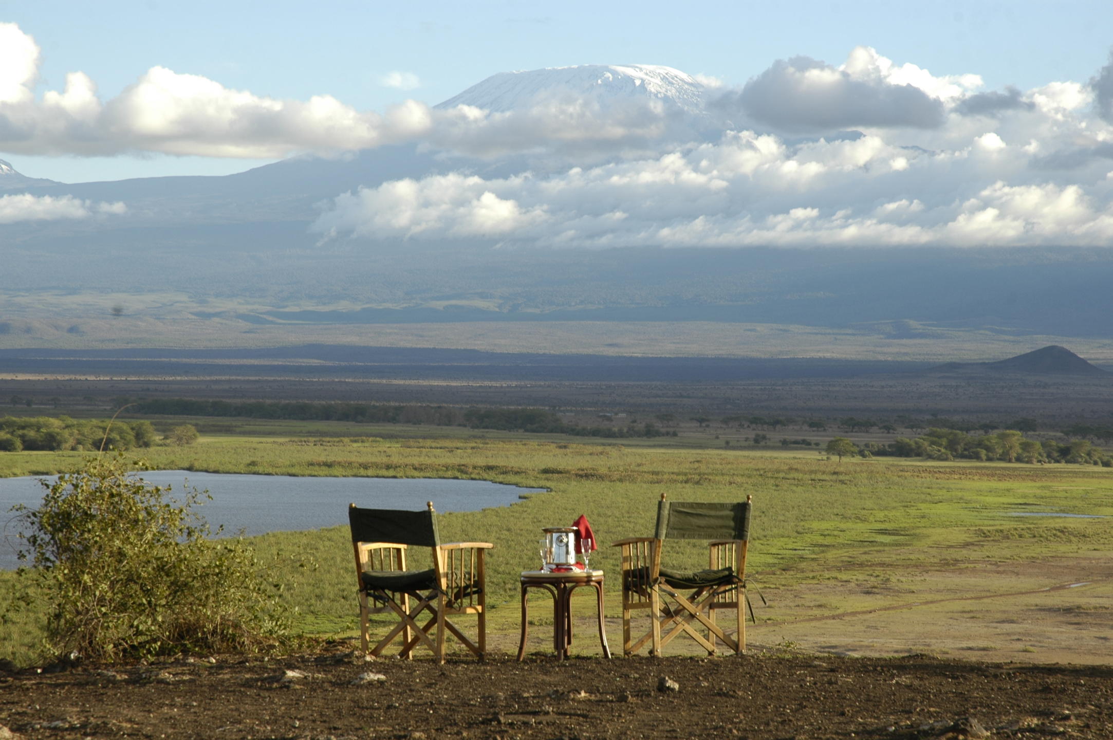 Sundowner - Amboseli Overlooking Mt Kilimanjaro