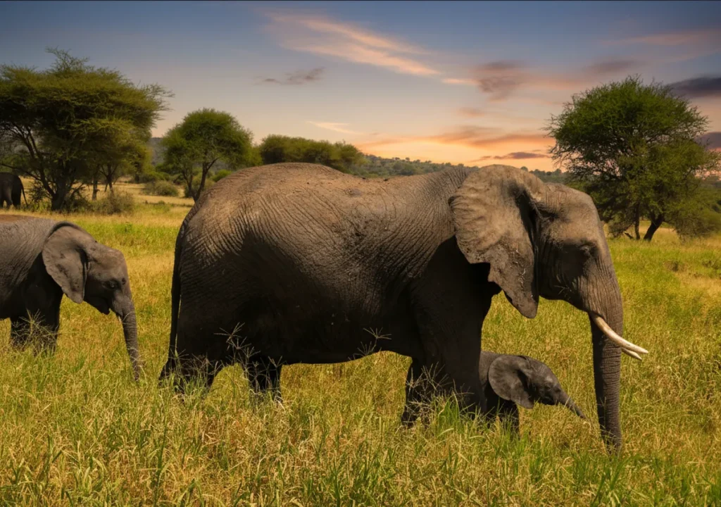 Elephants With Baby