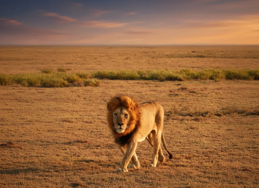 Tanzania Lion In Serengeti