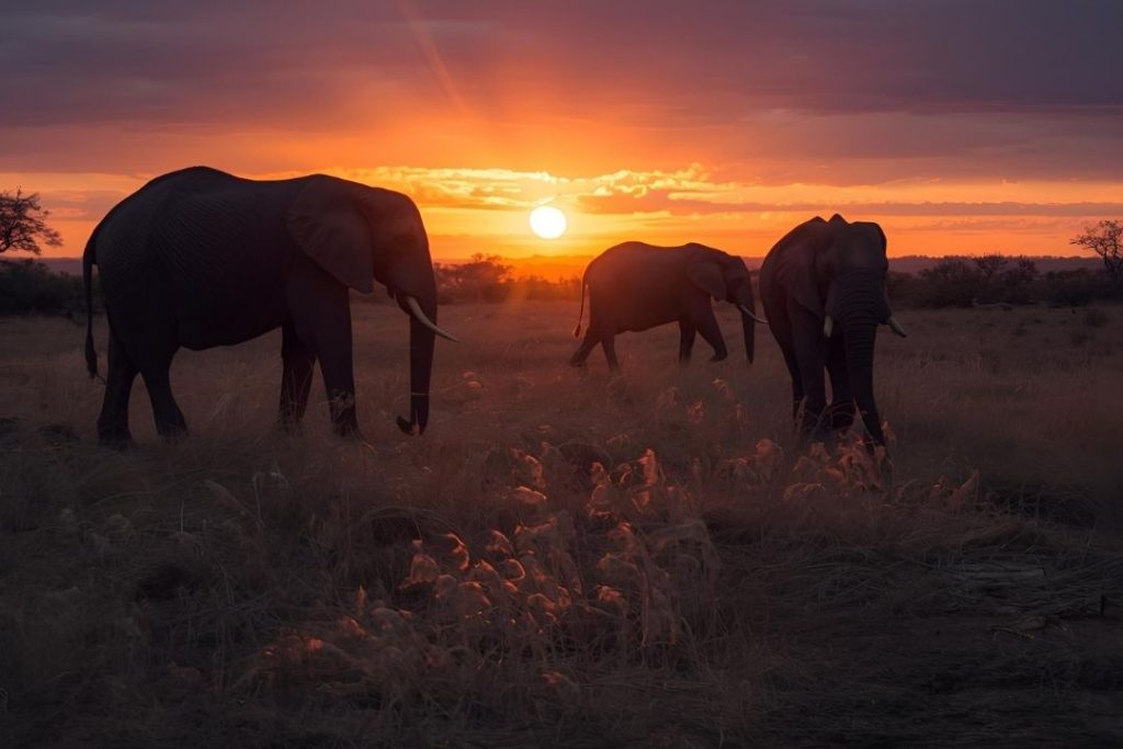 Sunset Elephants