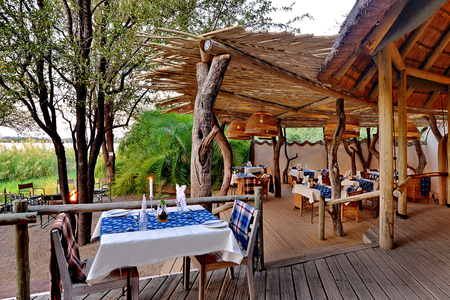 Chobe Bakwena Lodge Deck Dining